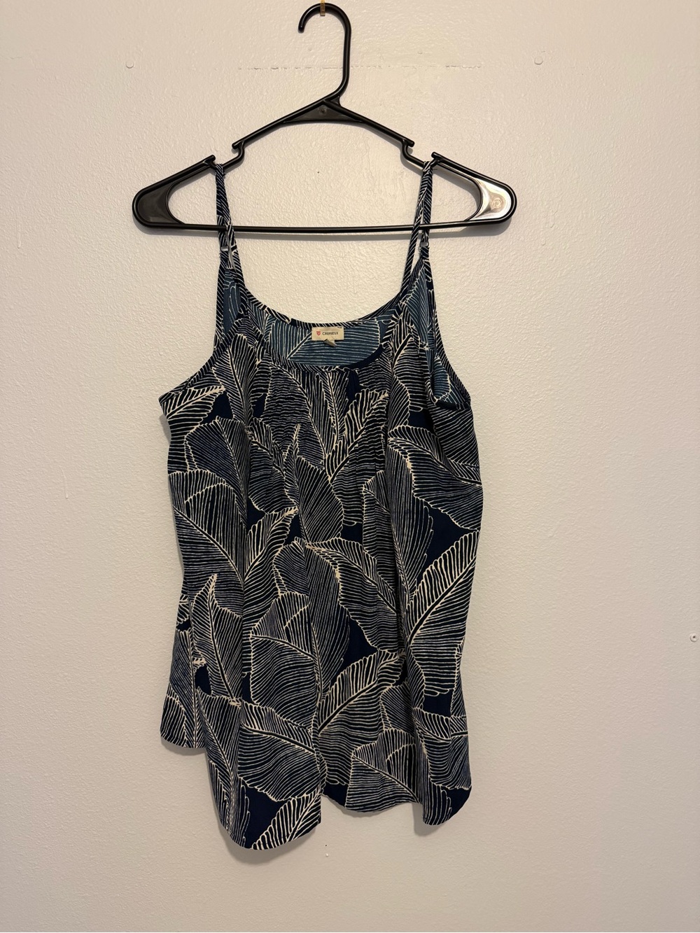 Daniel Cremieux Navy Leaf-Print Spaghetti Strap Camisole
